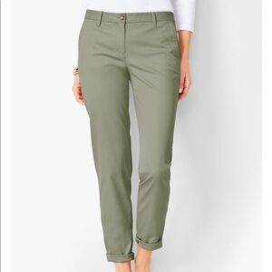 Talbots Women’s Green Cotton Spandex Girlfriend Chinos Size 14